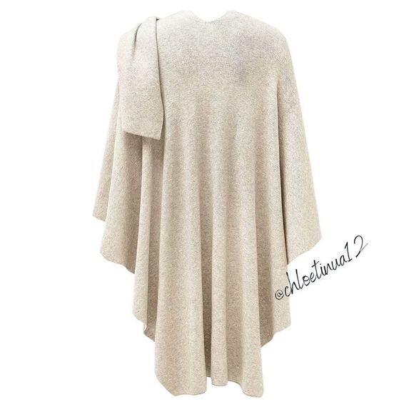 New Crossover Drape Front Poncho Sweater - Picture 3 of 6